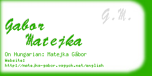 gabor matejka business card